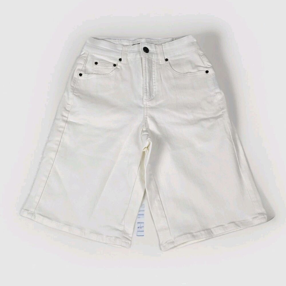 Universal Standard Jean Shorts Women's Size 2 White Cotton Denim High Rise